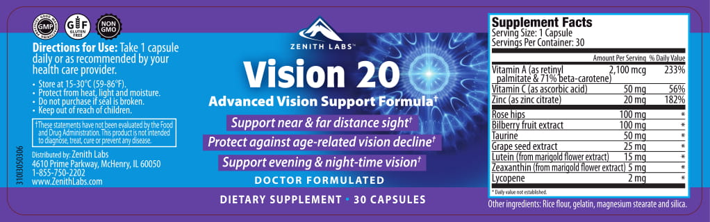 zenith labs vision 20